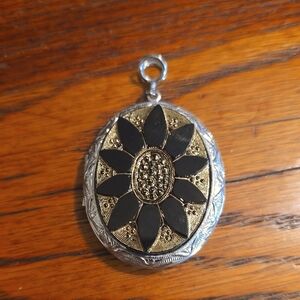 Silver and Gold Floral Locket